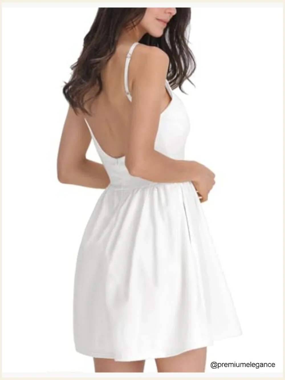 Spaghetti Strap Backless Mini Dress A-Line Cocktail Party Casual - Picture 3 of 6